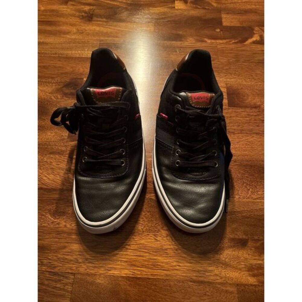 MENS LEVIS BLACK CANVAS/LEATHER  COMFORT CASUAL SHOES‎ SIZE 9 BLACK